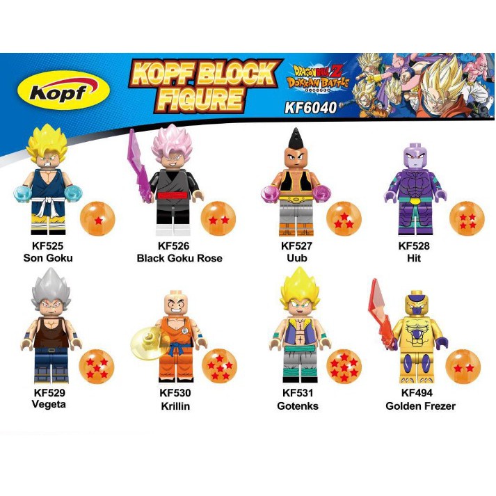 Minifigures Các Nhân Vật Trong Phim 7 Viên Ngọc Rồng Mới Nhất - Dragon Ball Goku Koruit KF6040 KF525 KF526 KF494 KF527