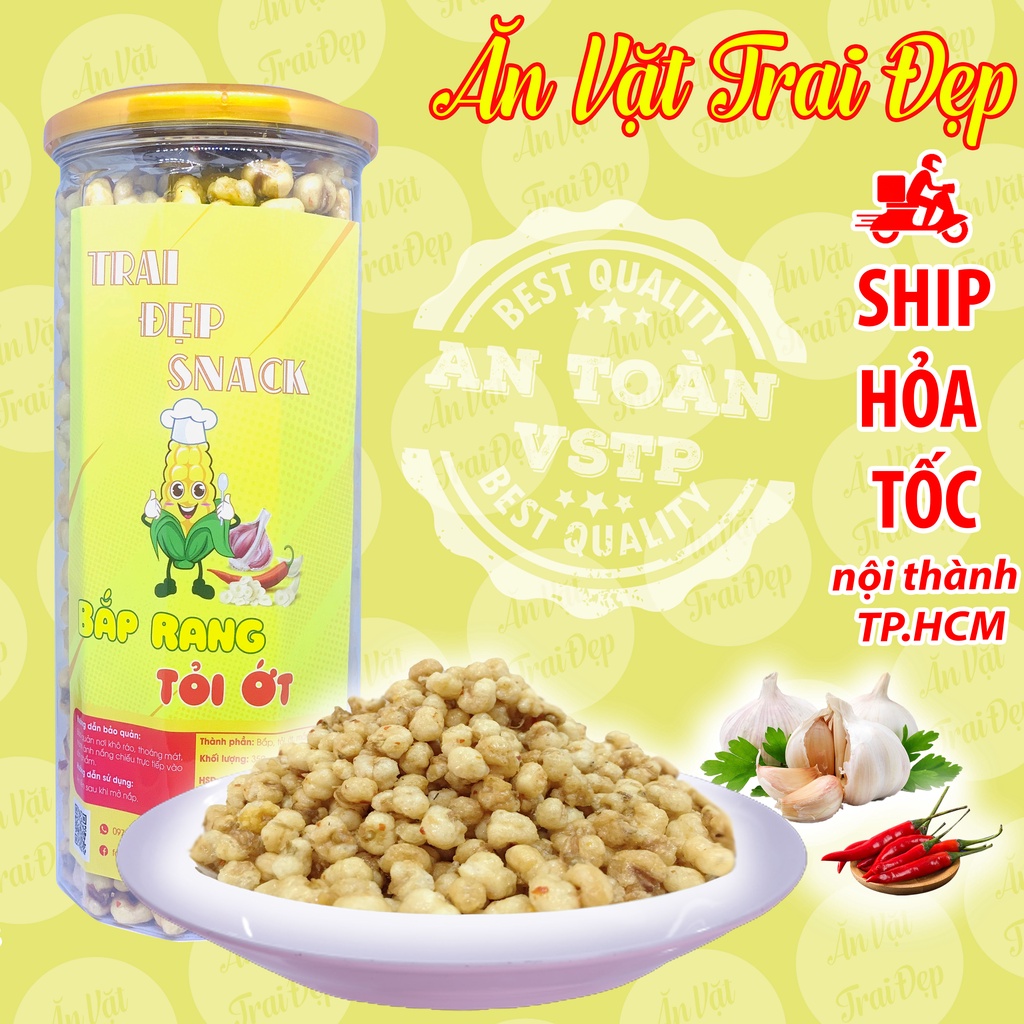 BẮP RANG MẮM HÀNH hủ Pet 350g - Trai Đẹp Snack