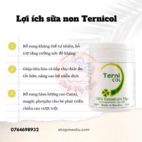 Sữa non Thuỵ Điển Ternicol Colostrum 70g