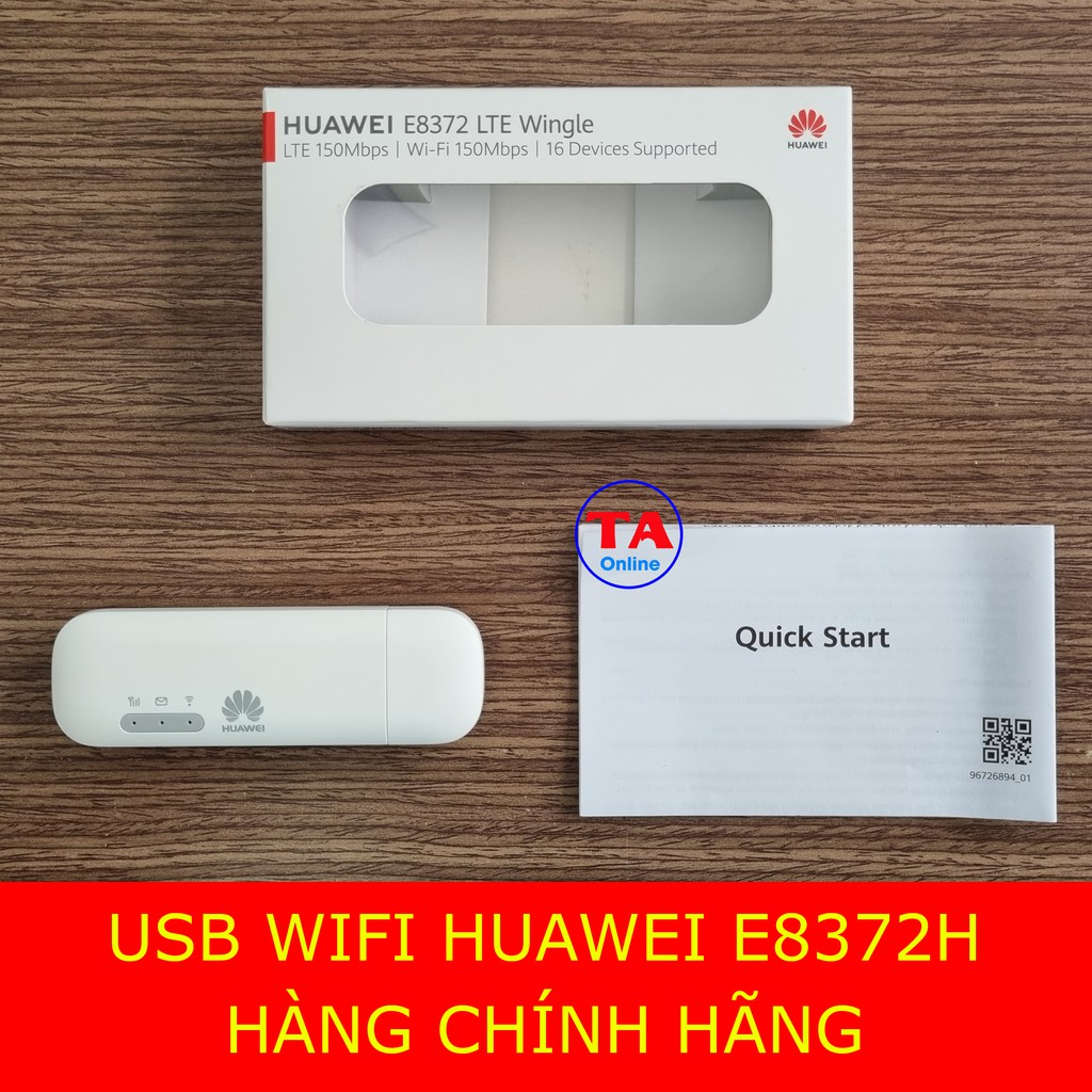 Usb Wifi 4G Huawei E8372 Tốc độ 150Mbps Hỗ Trợ 10 User  phiên bản quốc tế nguyên seal mới 100%