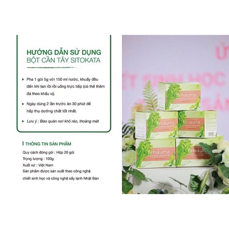 Chính hãng Bột cần Tây Sitokata Hộp 20 gói Giúp giảm cân đẹp da | BigBuy360 - bigbuy360.vn