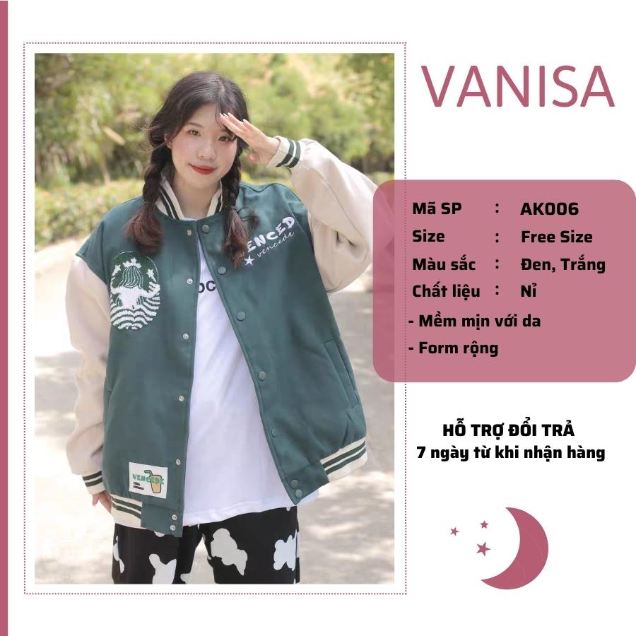 Áo khoác nữ nam bomber nỉ form rộng bigsize cao cấp giá rẻ VANISA AK009