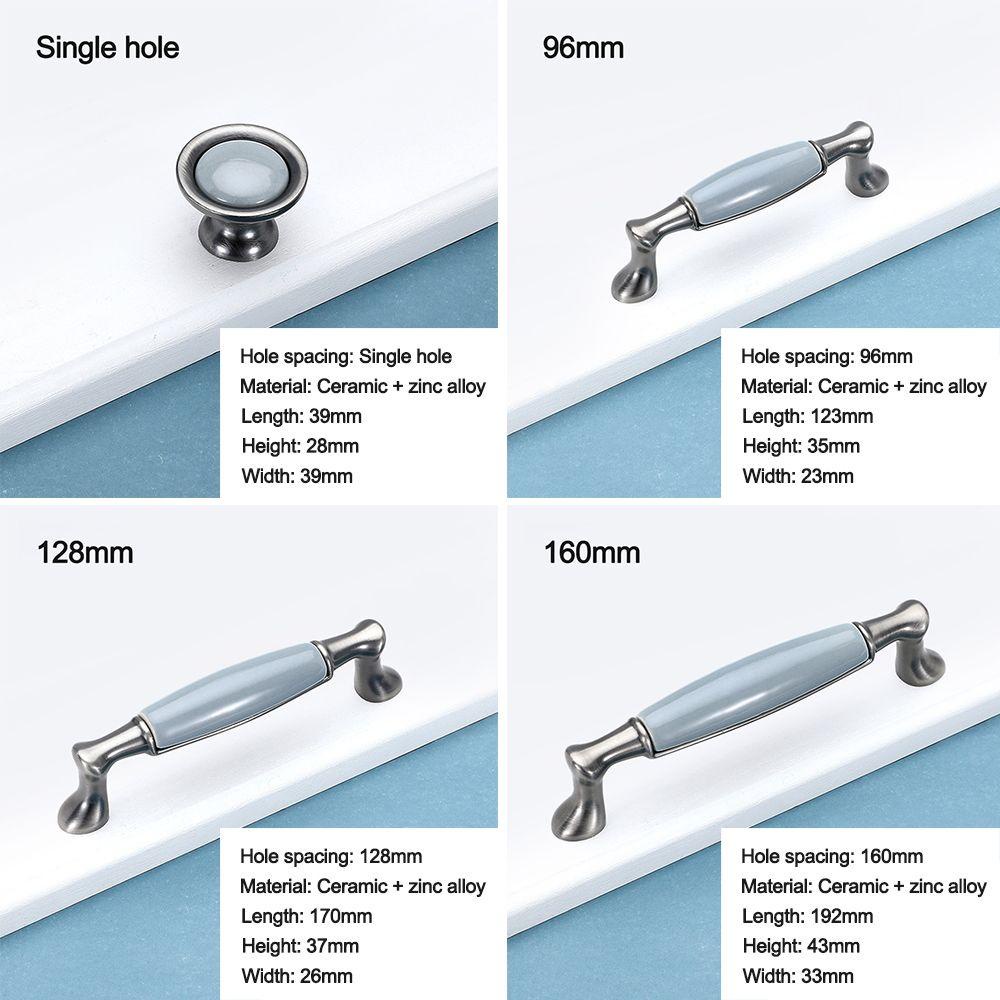 YNATURAL Tay Nắm Cửa Tủ Bằng Gốm Sứ Màu Xanh Dương Phong Cách Cổ Điển