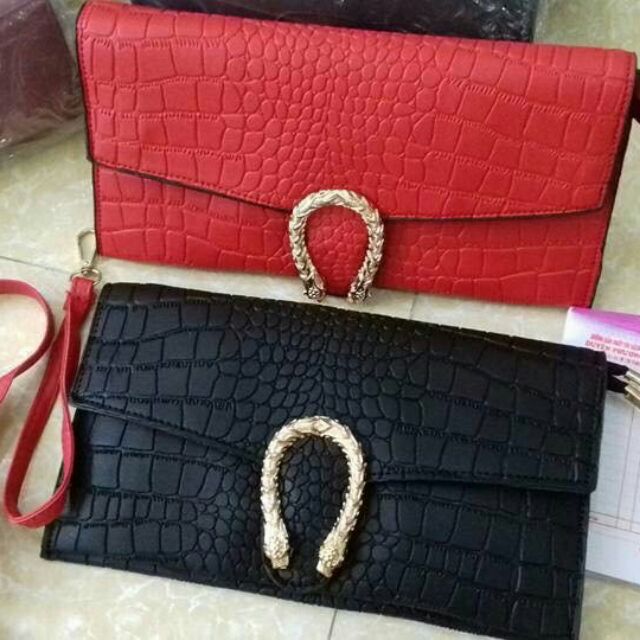 (Free ship đơn 50k)Ví cầm tay đầu rồng đi tiệc
