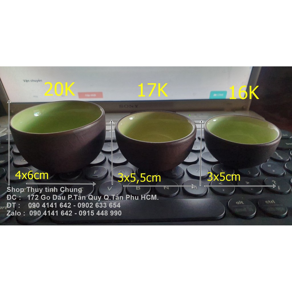 Ấm trà và 6 chung gốm Bát Tràng 300ML/500ML