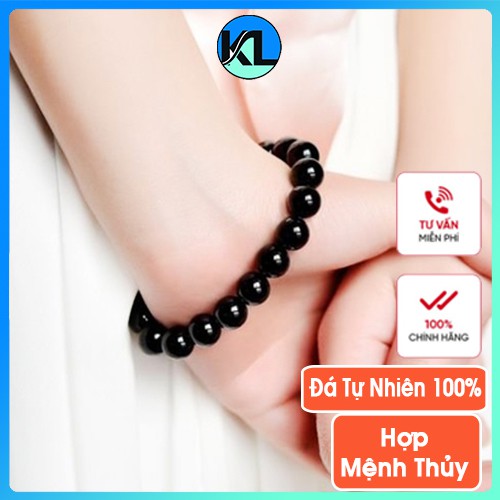 Vòng tay mã não đen kiểu vòng phong thủy đeo tay cho nữ dạng chuỗi hạt hợp mệnh thủy đem lại may mắn