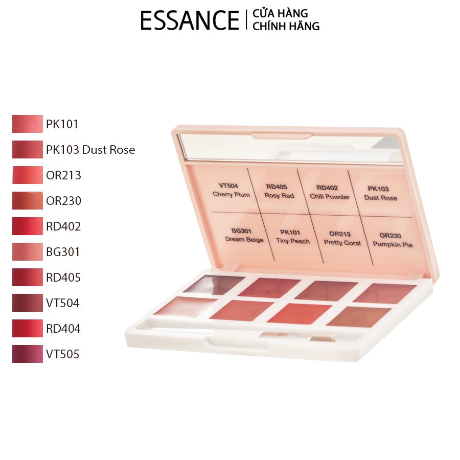 [HB Gift] Bảng son lỳ 8 màu Essance Lip Rouge Velvet Palette 8g Gimmick