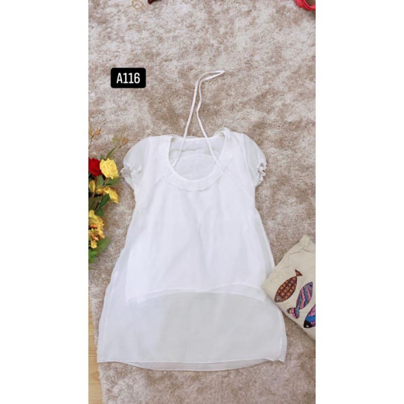áo voan trắng cột cổ size M. A116