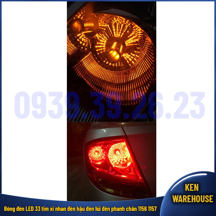 Bóng đèn LED 33 tim chất lượng cao xi nhan đèn hậu đèn lùi đèn phanh chân 1156 1157 cho xe máy, ô tô 12V GIÁ 1 BÓNG