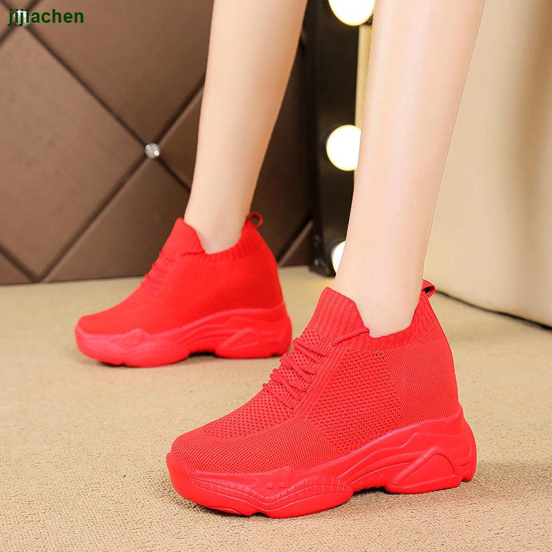 Giày Thể Thao Nữ Đế Độn Cao Mẫu Mới 2021 Thời Trang Mùa Xuân