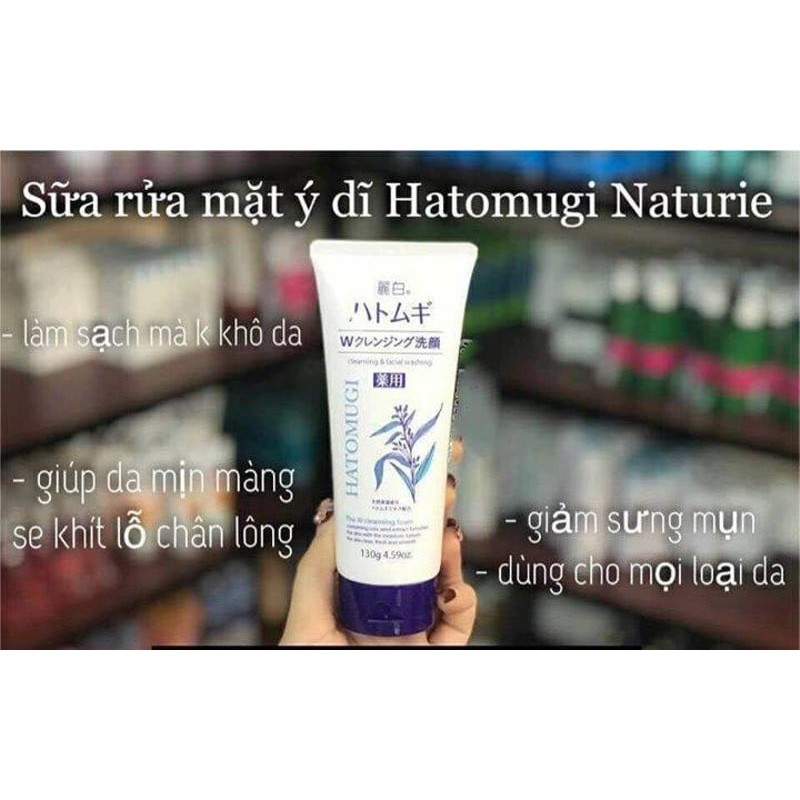 Sữa rửa mặt Hatomugi 130gr trắng sáng da chính hãng Nhật Bản | BigBuy360 - bigbuy360.vn