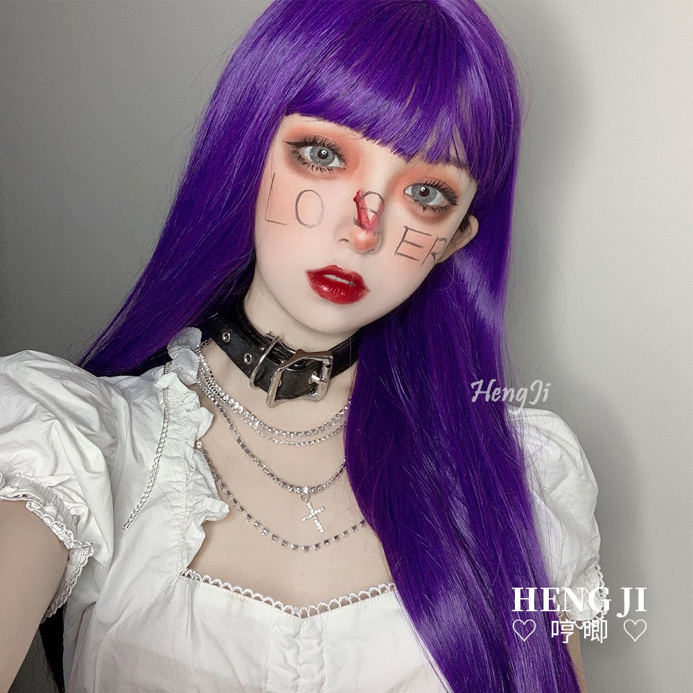 Bộ Tóc Giả Suông Dài Màu Hồng Tự Nhiên Chất Lượng Cao Cho Nữ