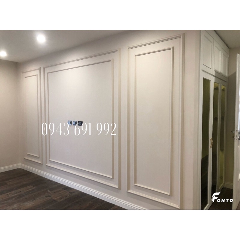 SET phào chỉ nhựa lồng 2 lớp chạy thẳng màu trắng đã hoàn thiện bề mặt