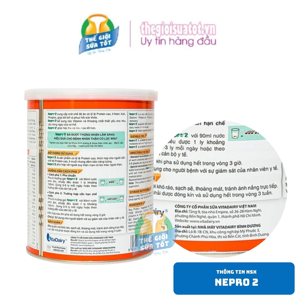 Sữa Nepro 2 - 400G - Dinh dưỡng cho người bệnh thận