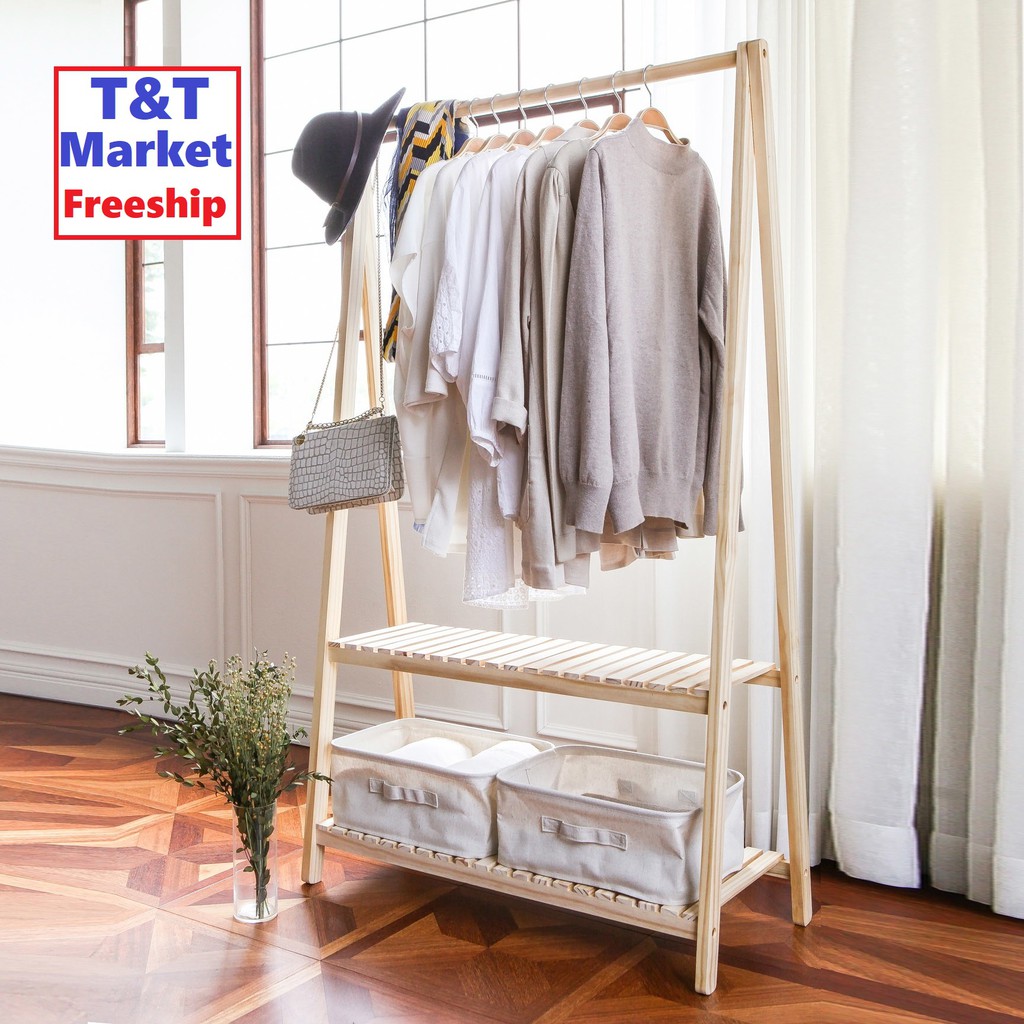 FreeShip🔥 Kệ treo quần áo chữ A 2 tầng. Giá treo quần áo. Kệ gỗ Decor. Tặng kèm Tô Vít