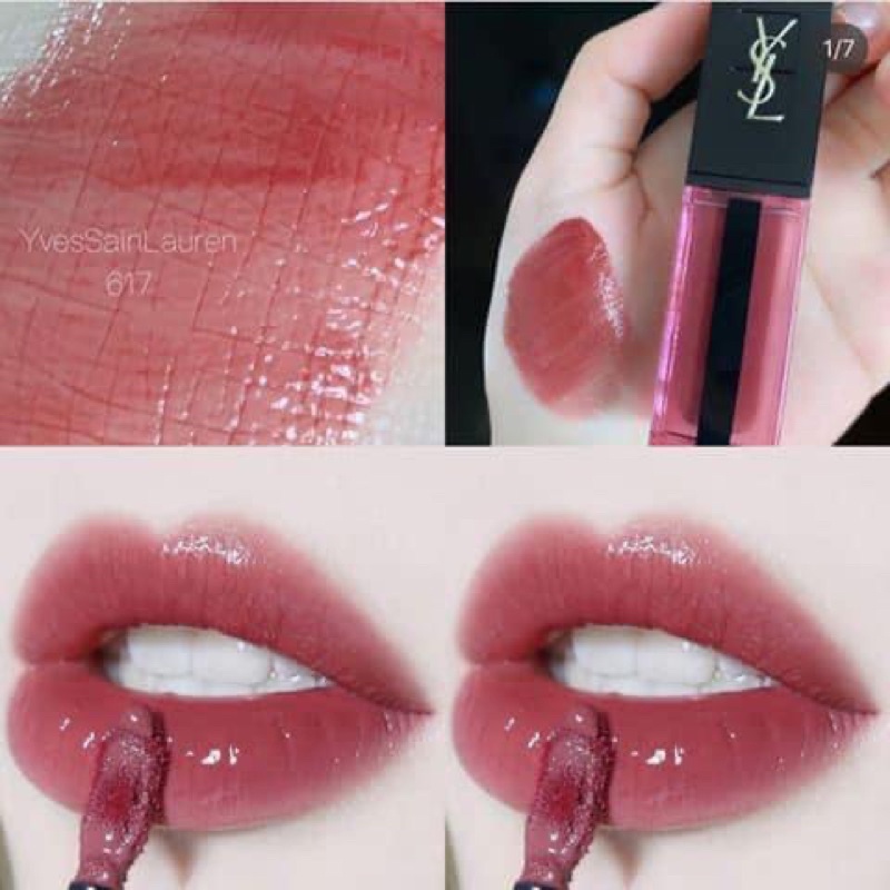 Son YSL Rouge Pur Couture Vernis À Lèvres Fresh Glossy Stain - màu 610, 612, 613, 617, 618