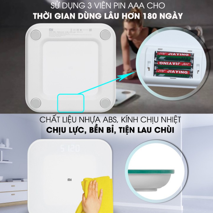 Cân Điện Tử Thông Minh Xiaomi Mi Smart Scale 2 NUN4056GL - Hàng Chính Hãng