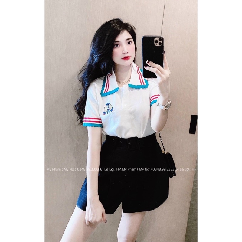 ÁO LEN CỔ ĐỨC VIỀN XANH LOẠI ĐẸP MS15277