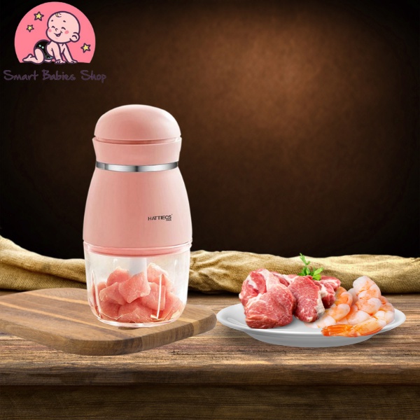 Máy xay mini Hattiecs 6 lưỡi chuyên dùng xay thực phẩm cho bé ăn dặm