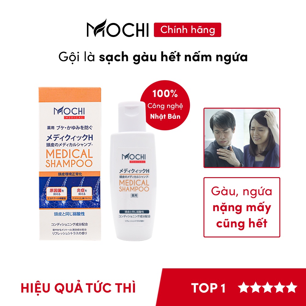 Dầu gội chống gàu Mochi Medical Nhật Bản. Dầu gội sạch gàu Mochi, hết nấm ngứa trong 2 tuần