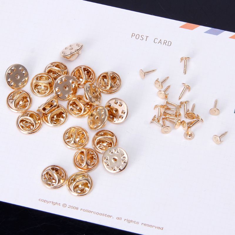 Set 20 Ghim Cài Áo Tròn Màu Bạc Diy