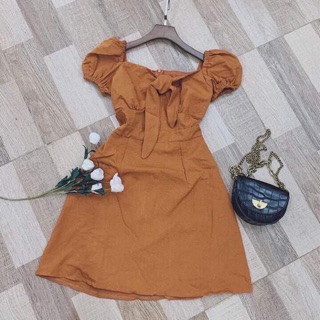 Đầm nude cột nơ
