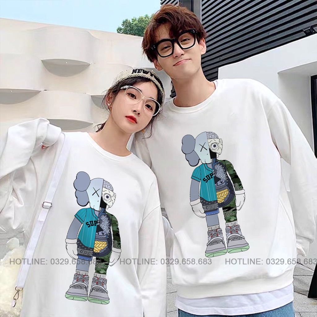 (Mẫu Mới) Áo Sweater Nỉ Bông Gấu Supper Ulzzang Unisex Form Rộng, Chất Nỉ Bông Dày Dặn Ấm Áp
