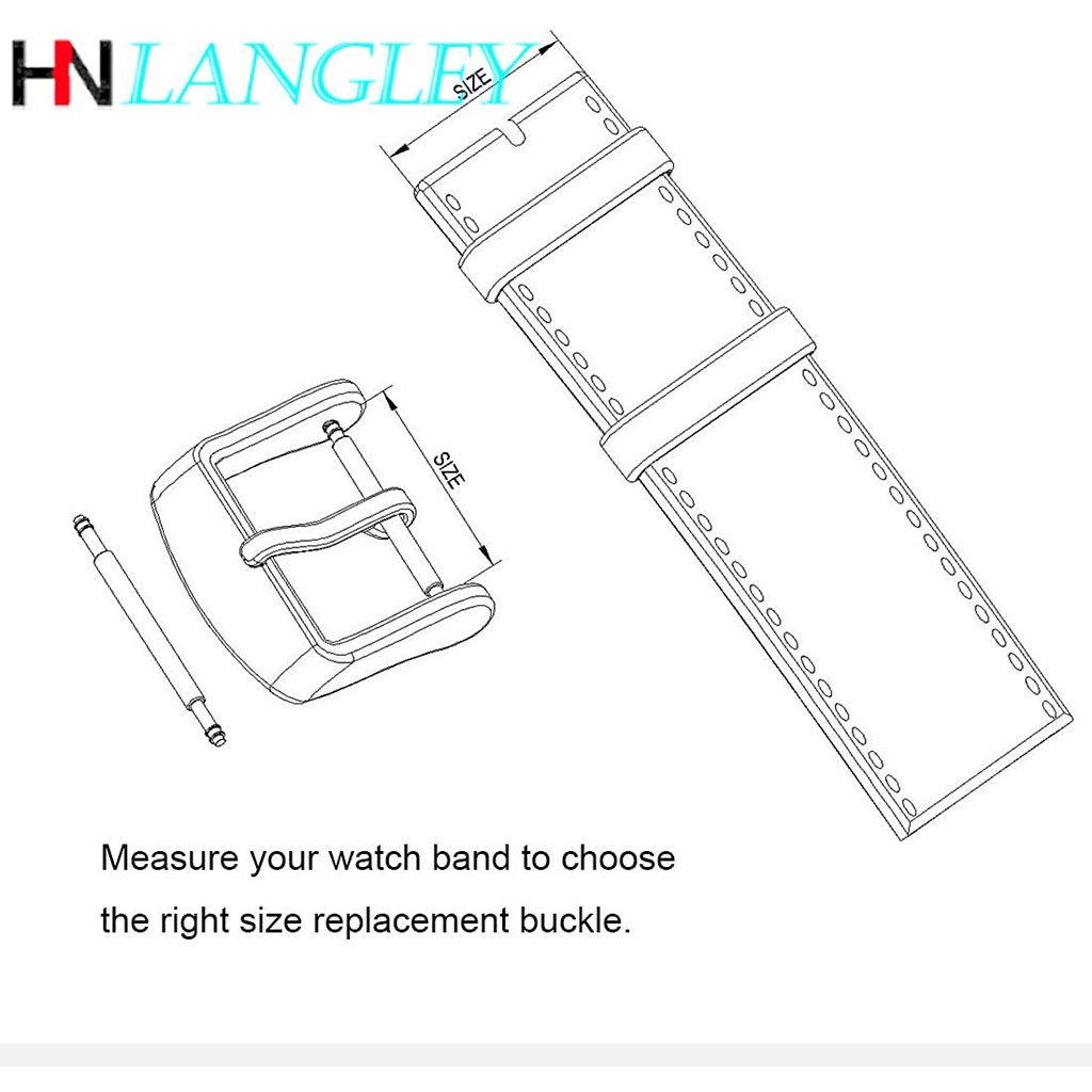 Khóa Dây Đeo Đồng Hồ Bằng Thép Không Gỉ 316L 16 18mm 20mm 22mm 24mm 26mm