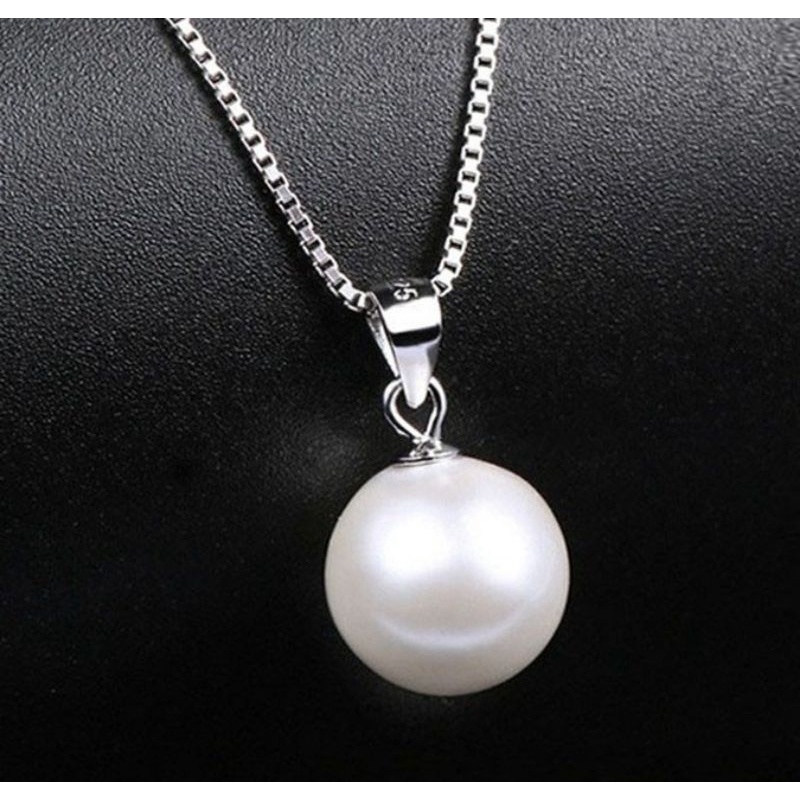 Dây chuyền hạt châu 10li bạc 925 vĩnh viễn bảo hành bao đánh sáng