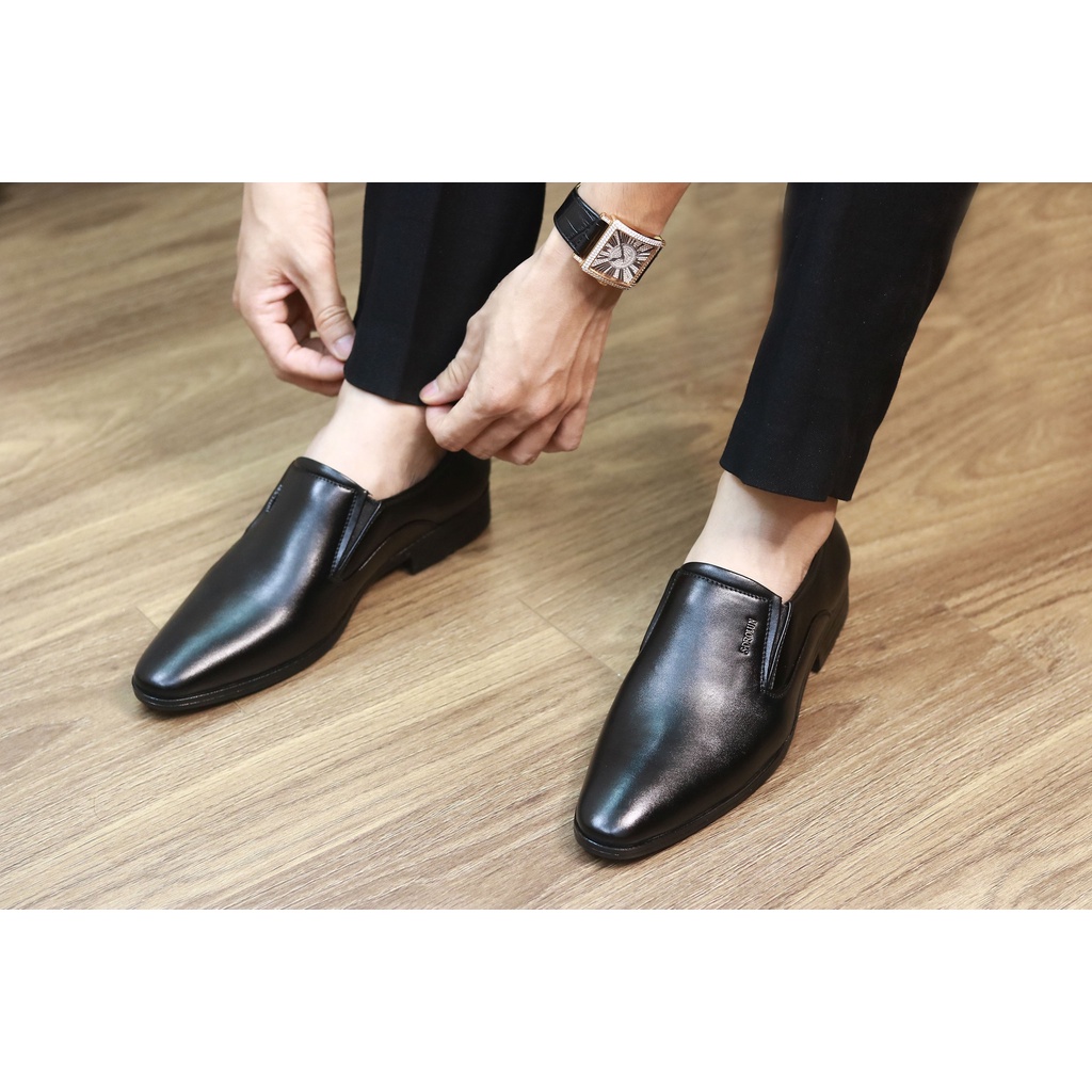 Giày tây nam giá rẻ | sản phẩm khâu đế chắc chắn đính mác phụ kiện đơn giản bảo hành 12 tháng