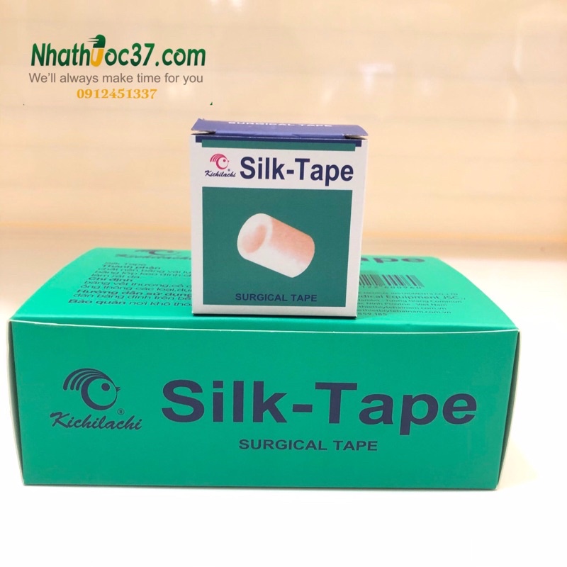 Băng dính y tế Silk tape, Băng dính lụa y tế, dính chắc mềm mại, 3 kích cỡ