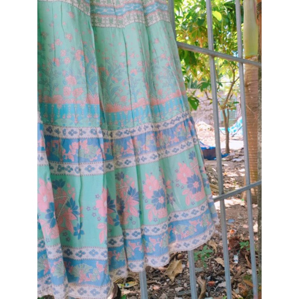 CHÂN VÁY XÔ NHẬT THỔ CẨM XANH BƠ