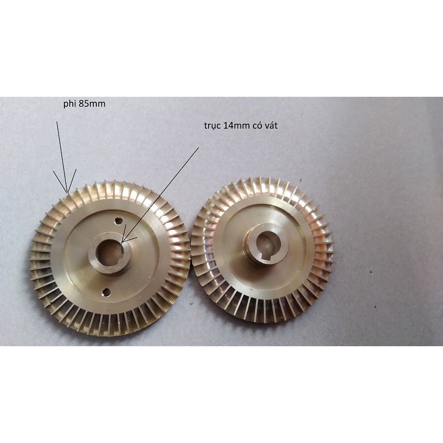 Cánh nước máy bơm chân không bằng đồng thau lỗ trục 14 đường kình ngoài 85 mm-CANH MAY BƠM HALIN
