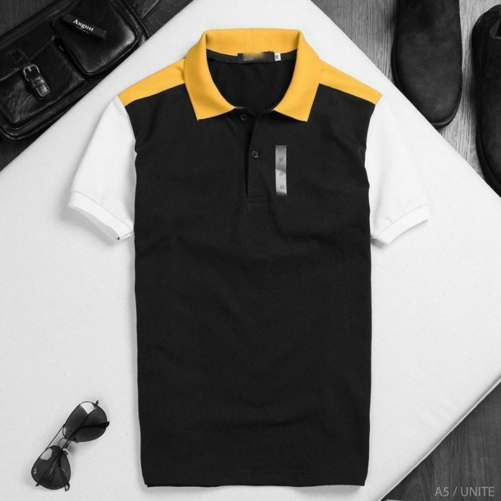 Áo thun nam polo phối cổ vàng L2 Thời trang DEAL123 SHOP cao cấp Chất vải mềm mịn thoáng mát chuẩn shop