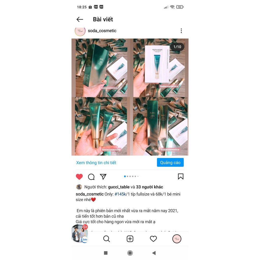 Kem mắt AHC Ageless Real Eye Cream For Face