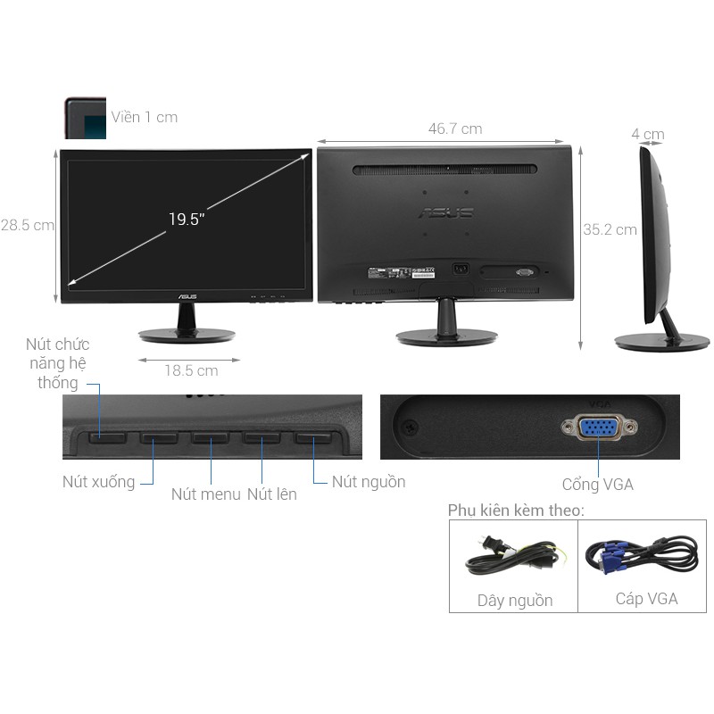 Màn Hình ASUS 20 inch VS207DF | BigBuy360 - bigbuy360.vn