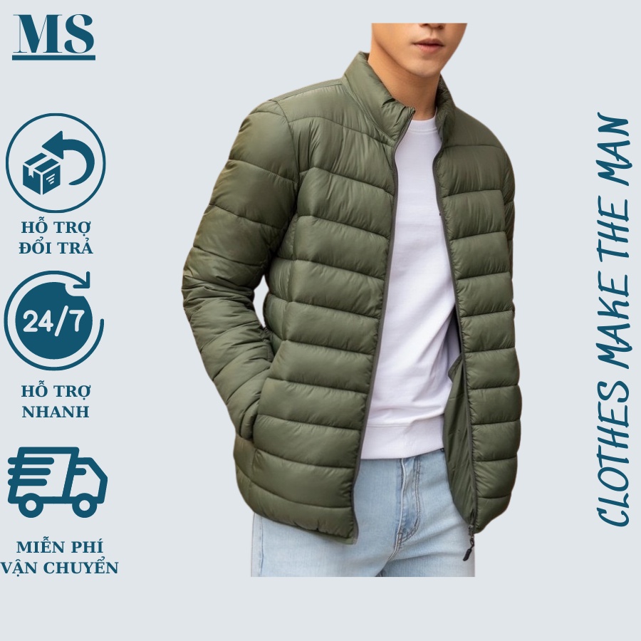 Áo phao nam, áo khoác nam,áo phao lông vũ siêu nhẹ, áo khoác gió giữ nhiệt, cản mưa cản gió thời trang nam Menswear