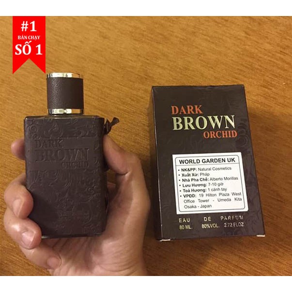 [FREE SHIP] Nước Hoa Nam DARK BROWN 80ml Hương Gỗ Thơm