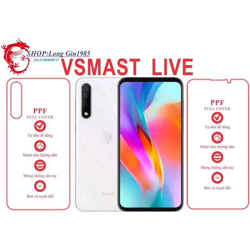 Vsmart Live miếng dán trong Ppf mặt sau và mặt trước chống va đập chống trầy xước