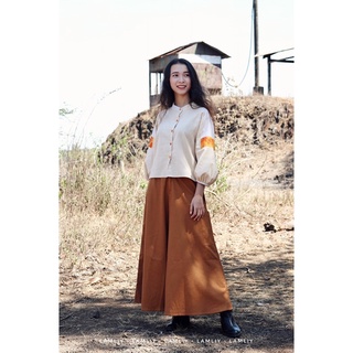 Áo tay raglan cổ trụ linen