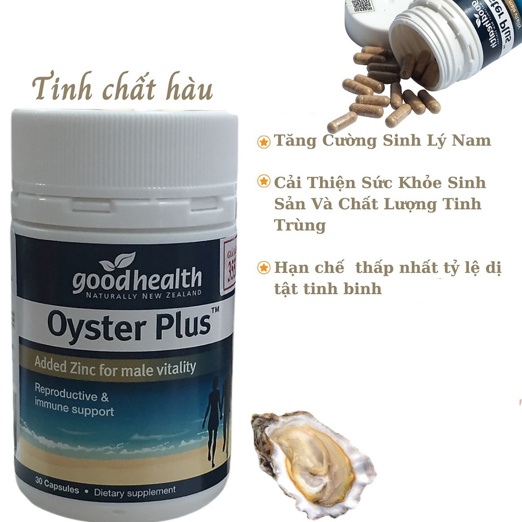 Tinh chất hàu oyster plus lọ 60 viên (Úc). Tăng cường sức khỏe sinh lý nam- goodhealth
