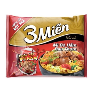 Mì 3 miền gold  bò hầm rau thơm - TÔM chua cay