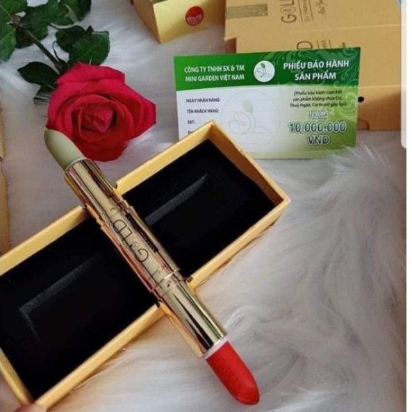 Son Môi Mini Garden Gold 2 in 1 Nhung Lì