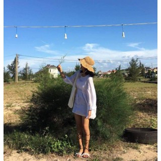 Giày sandal thổ cẩm boho màu nâu đất