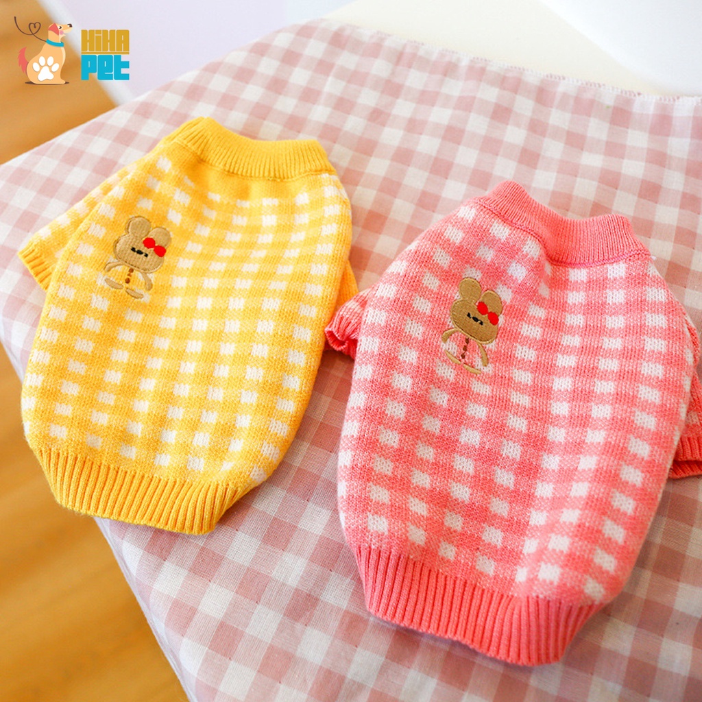 Áo Len Hàn Quốc Chó Mèo Quần Áo Thú Cưng Mùa Thu và Mùa Đông Hình Thỏ Thêu Cao Cấp Hihapet.