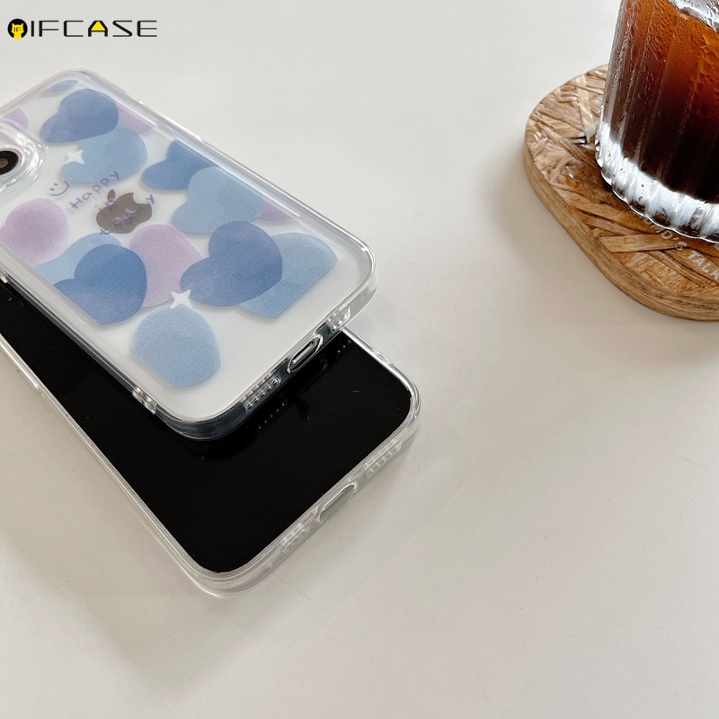 Ốp Điện Thoại Trong Suốt Họa Tiết Trái Tim Đám Mây Cho iPhone 13 12 11 Pro XS Max XR X 7 8 Plus SE 2020