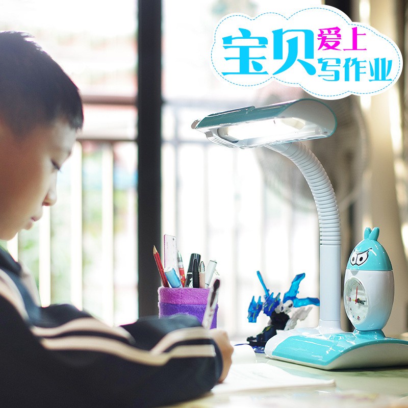 Đèn Học Chống Cận Đèn Học Bảo Vệ Mắt Kiêm Đồng Hồ Báo Thức