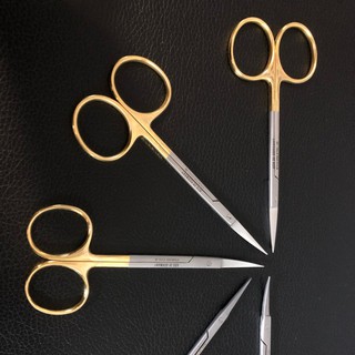 Kéo cắt chỉ dụng cụ nhấn mý thẩm mỹ chuôi vàng