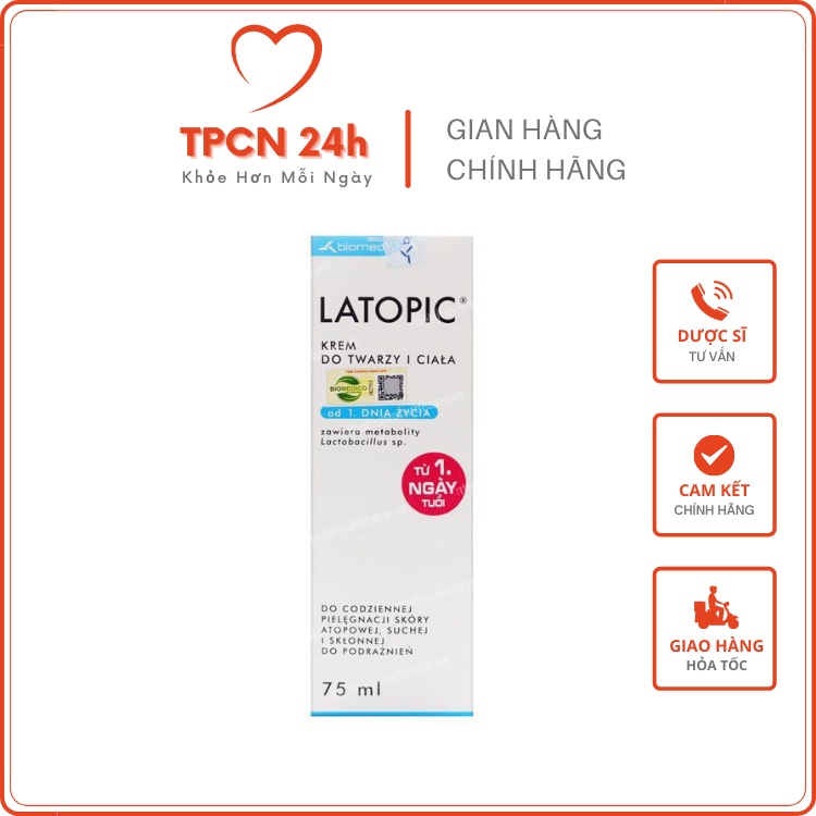 Latopic Face And Body Cream - Kem dưỡng ẩm cho trẻ sơ sinh, dịu ngứa cho da dị ứng, kích ứng
