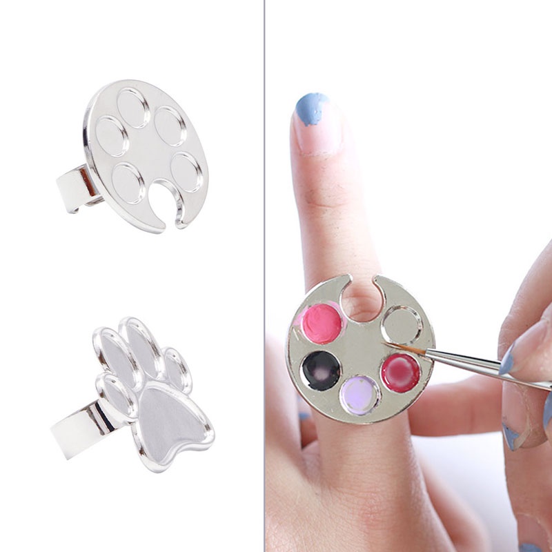 [Hàng mới về] Bảng trộn màu sơn móng tay mini bằng kim loại tiện dụng